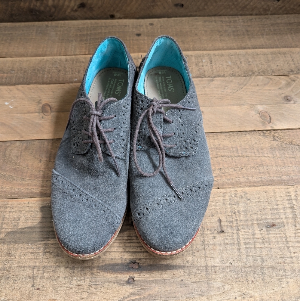 TOMS Charcoal Suede Women's Oxfords